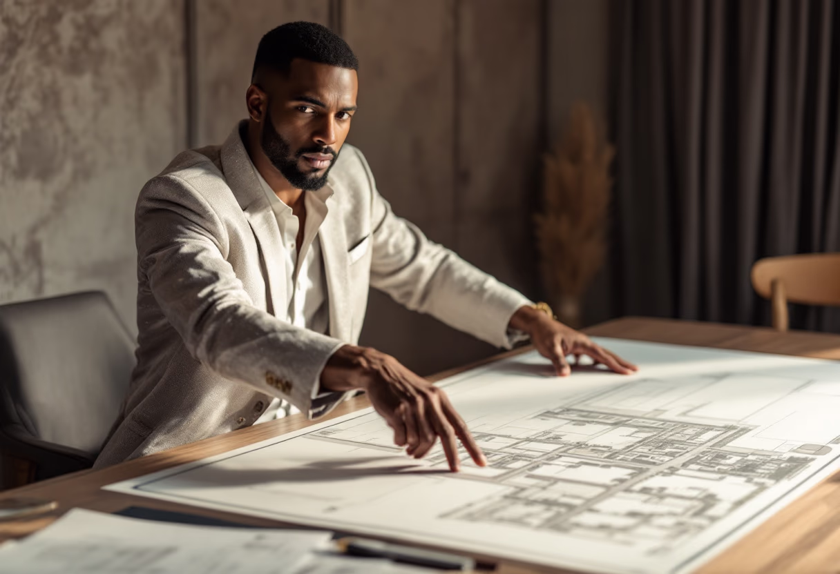 image of construction meeting (for a general contractor)