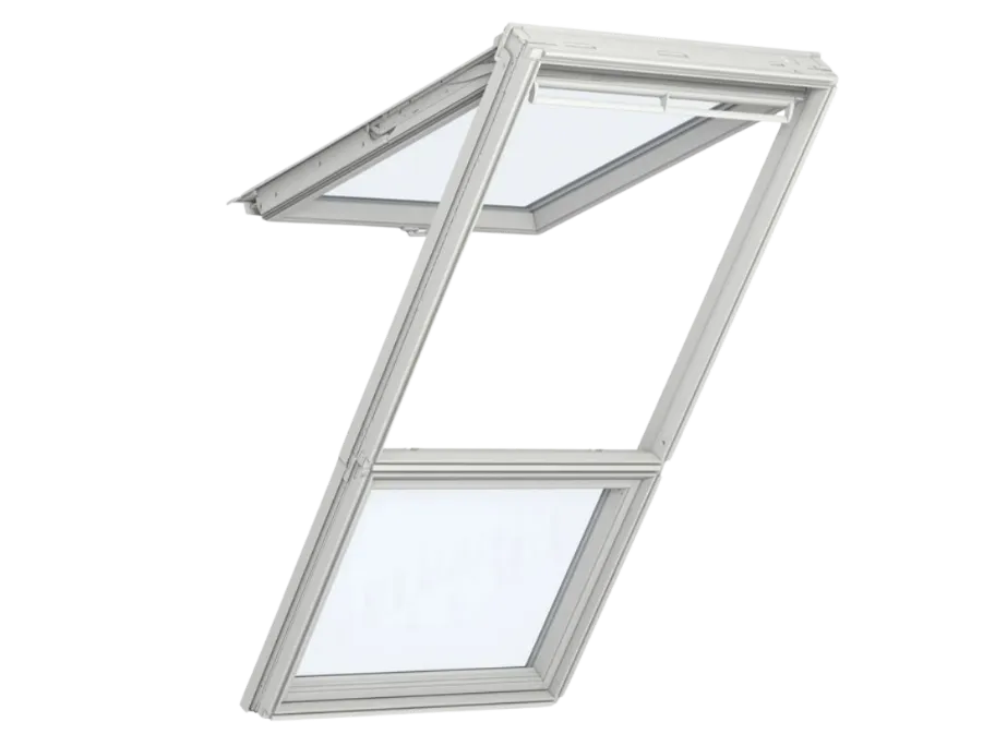 Model šikmé sestavy s fixním střešním oknem VELUX. Řešení pro prosvětlení podkroví.
