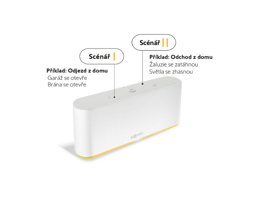 Nastavení scénářů na ovladači Somfy TaHoma Switch. Ukázka z aktuální nabídky produktů.