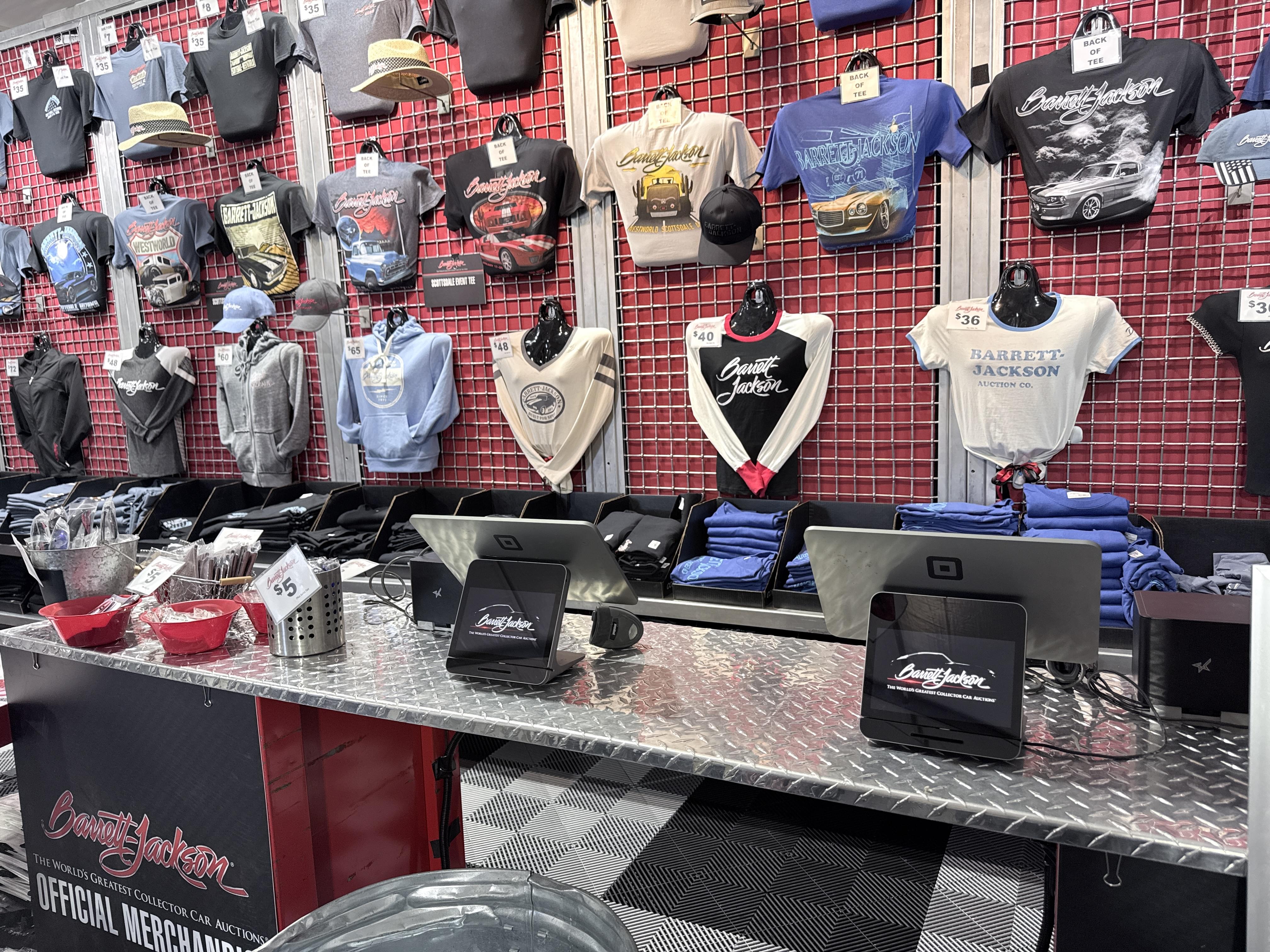 Retail store checkout counter with Square POS terminal and product displays — Boldly Forge Square for Retail deployment with inventory sync and barcode scanning