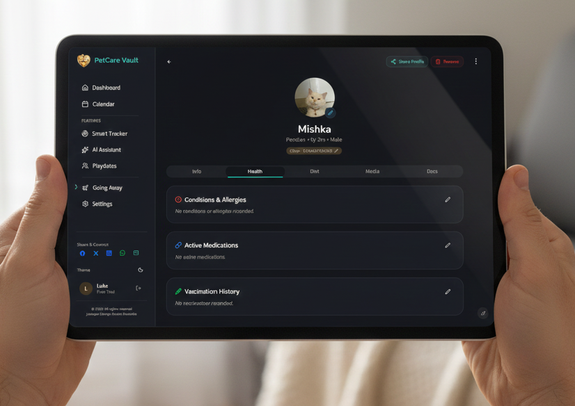 image of tech device with app interface