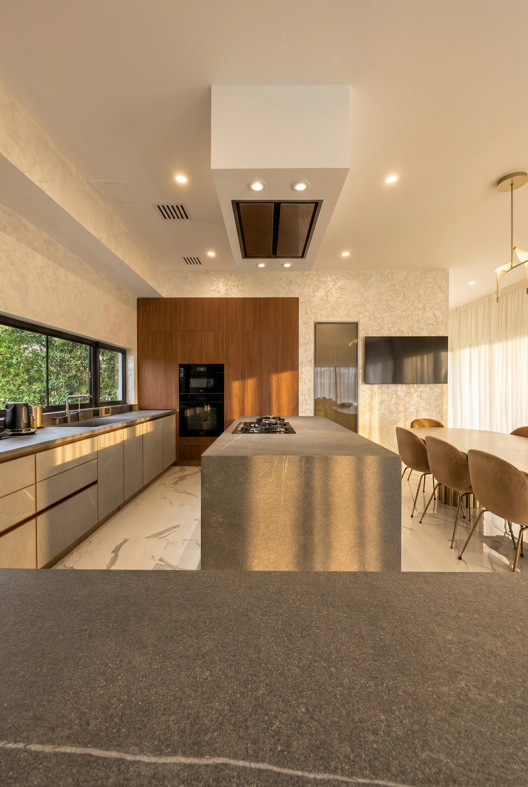 Professional large-format slab fabrication services for countertops, cabinets, and kitchen surfaces in Miami.