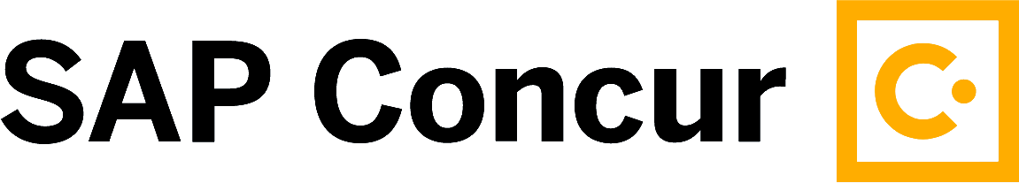 SAP Concur text logo with orange 'C' in a square on the right.