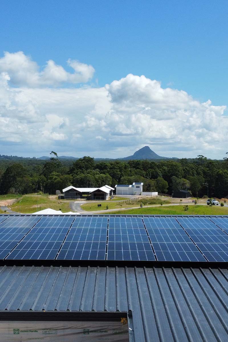 solar panels overlooking view