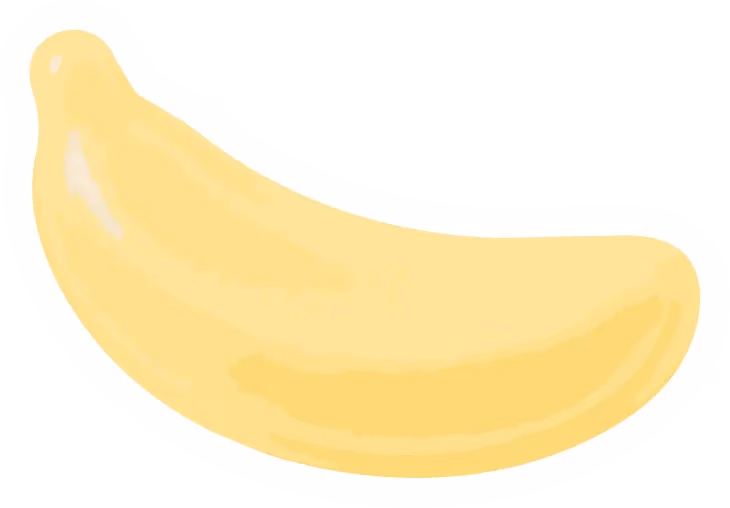 a cartoon version of a banana lolly with a white border