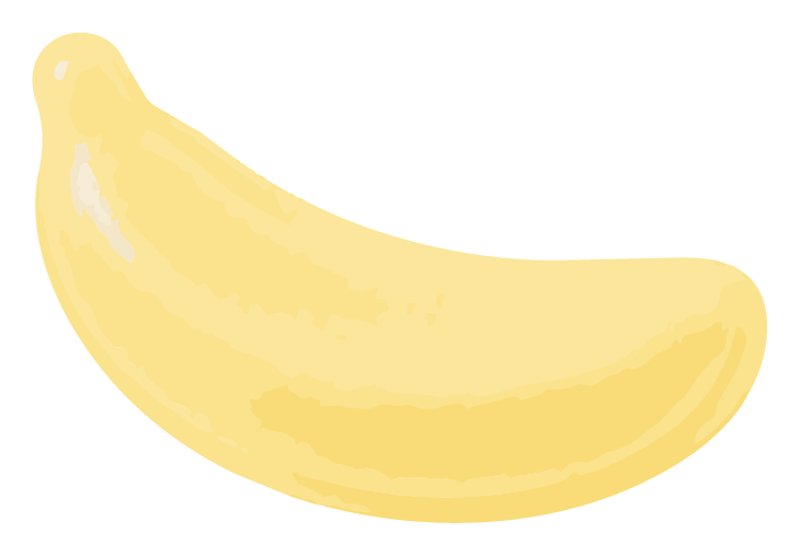 a cartoon version of a banana lolly with a white border