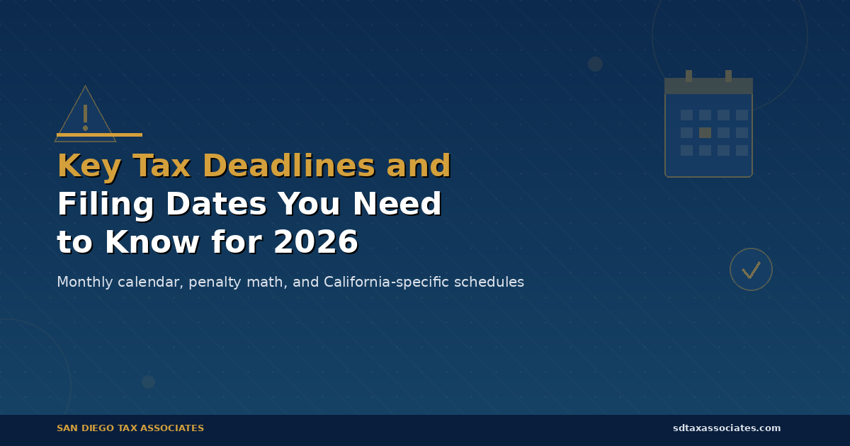 Key Tax Deadlines and Filing Dates You Need to Know for 2026