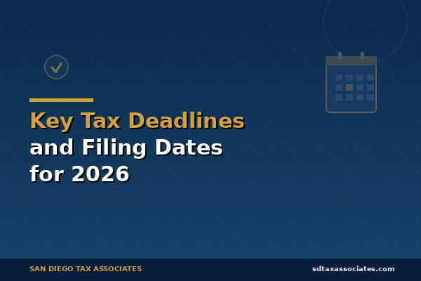 Key Tax Deadlines and Filing Dates You Need to Know for 2026