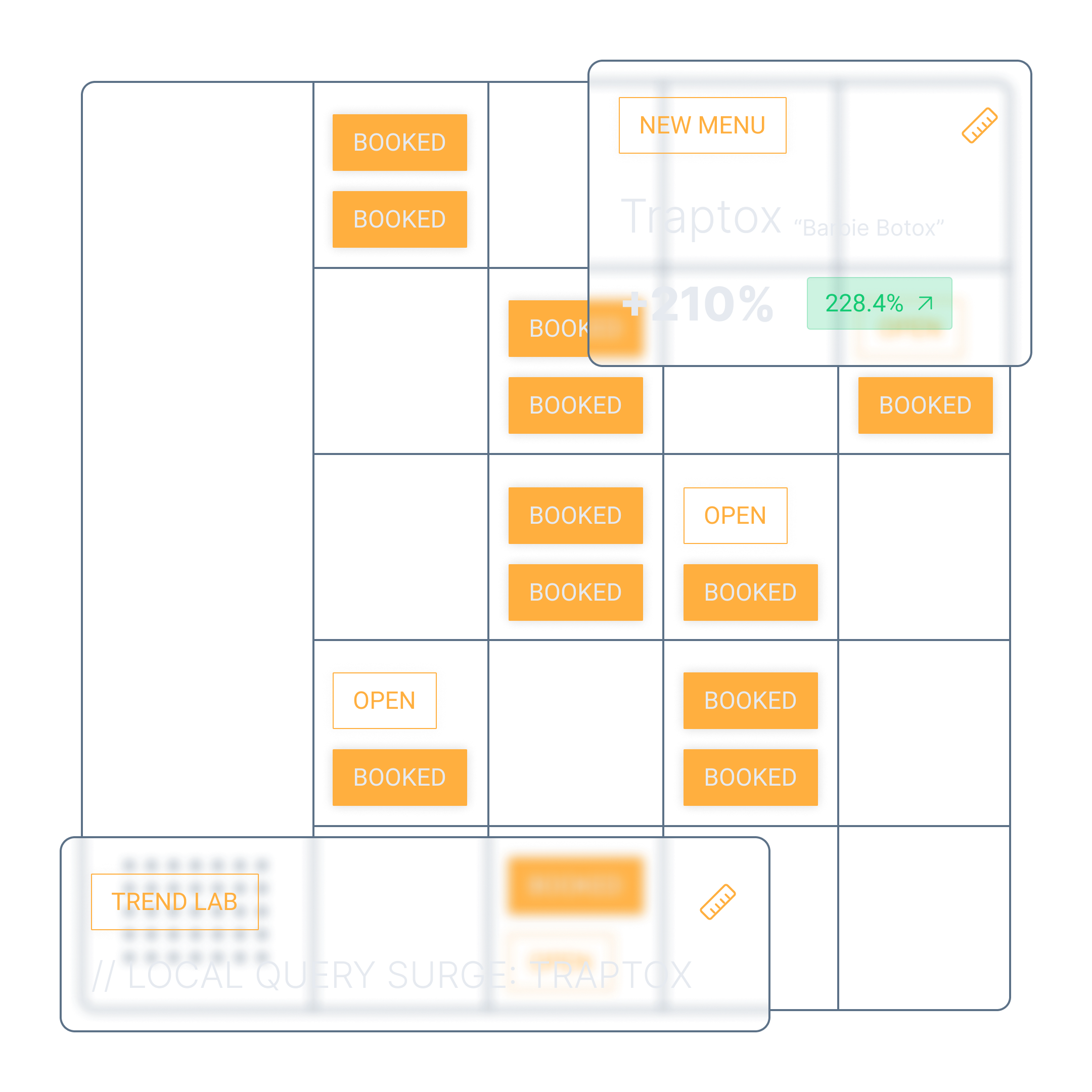 Product mockup: calendar screen with booked appointments