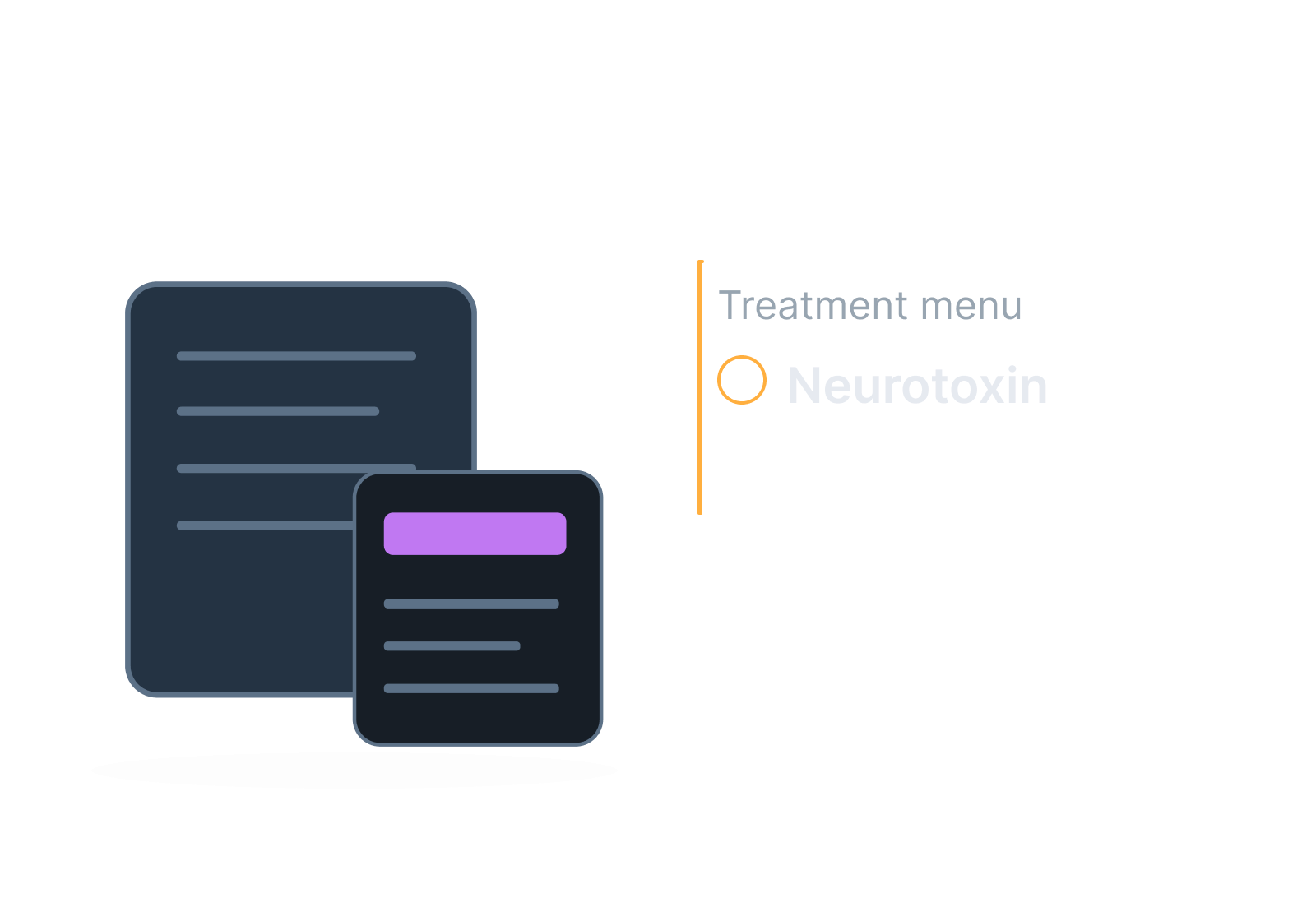 Illustrative treatment menu and consultation card showing neurotoxin.