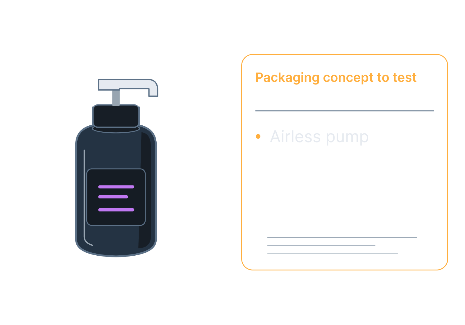 Illustrative skincare jar and an airless-pump concept showing airless pump.