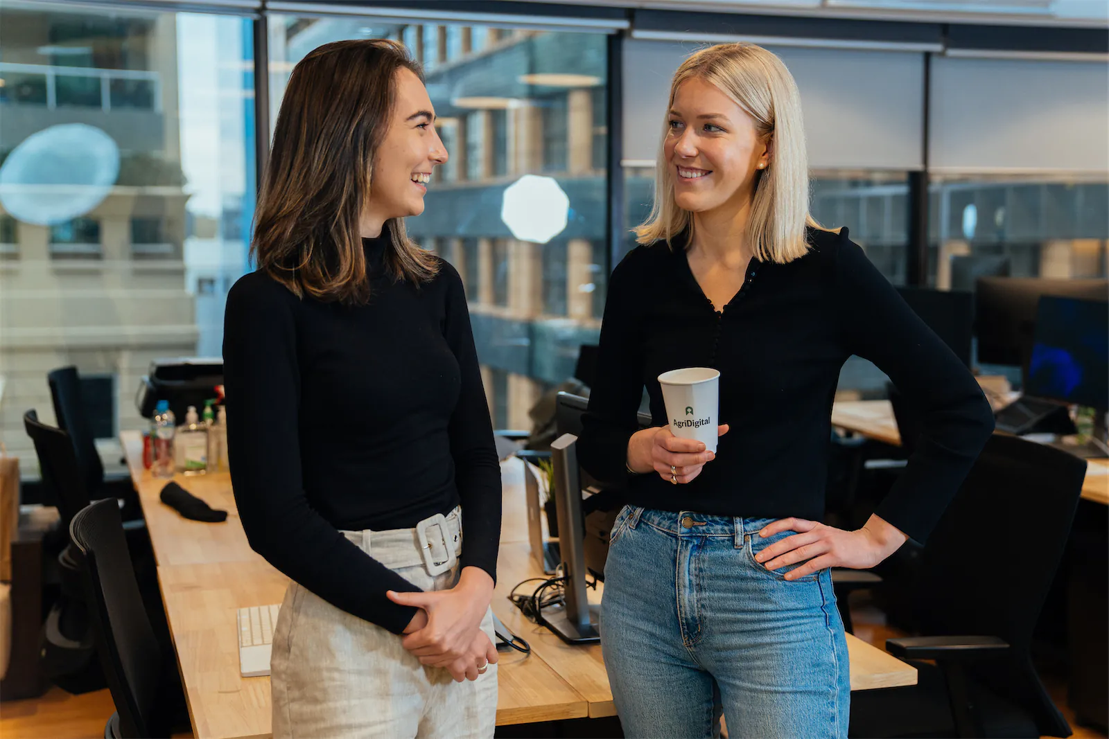 Abby Hill and Emma Williams from AgriDigital grain inventory management