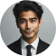 A man in a suit and tie in a circle.