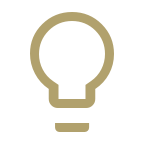 Icon of a light bulb that represents landscape lighting as a service provided.