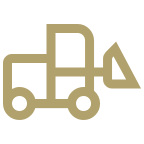 Icon of a bulldozer that represents dirt grading & leveling as a service provided.