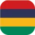 Flag with five horizontal stripes in red, blue, yellow, green, and dark green from top to bottom.
