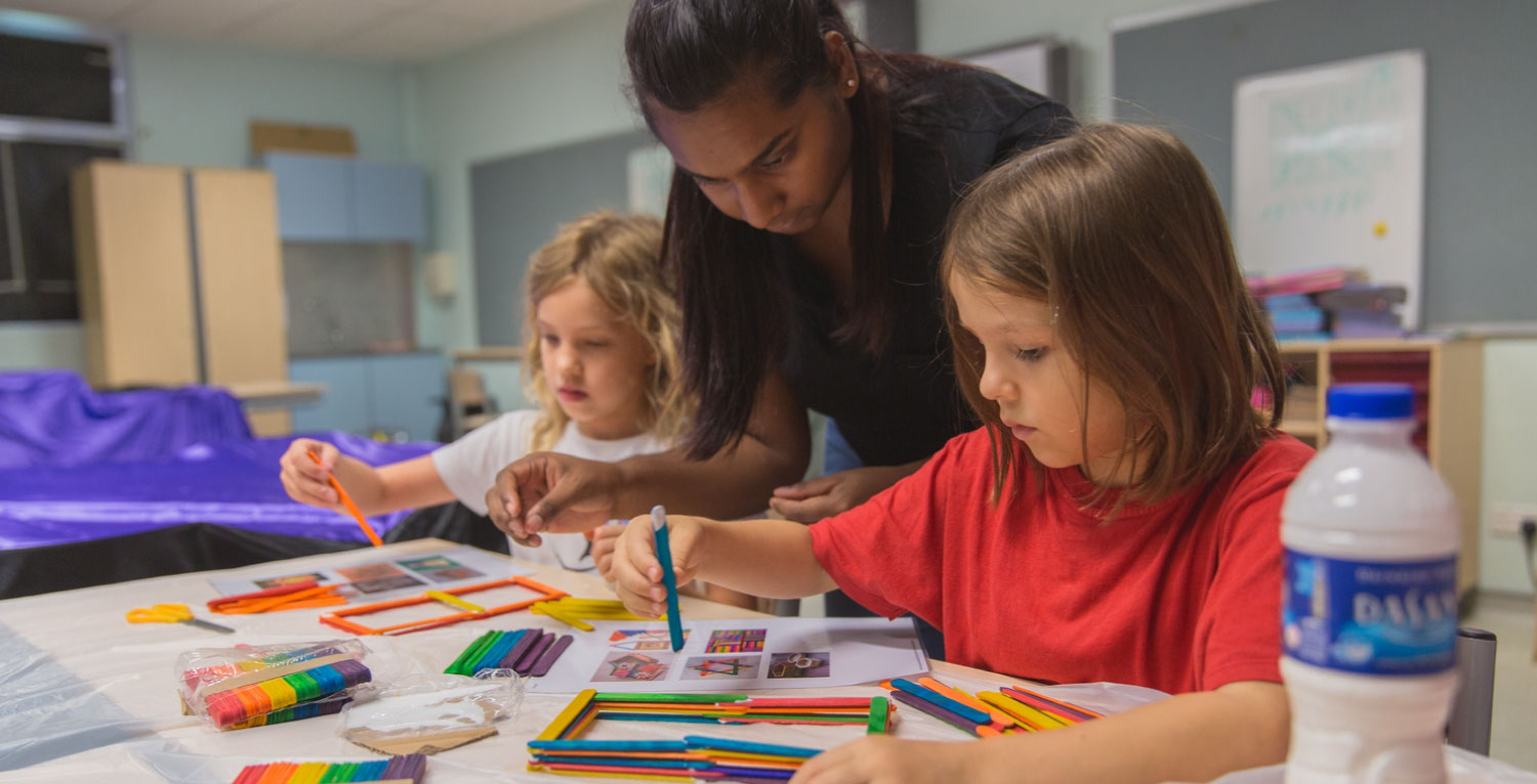 international primary school kids playing