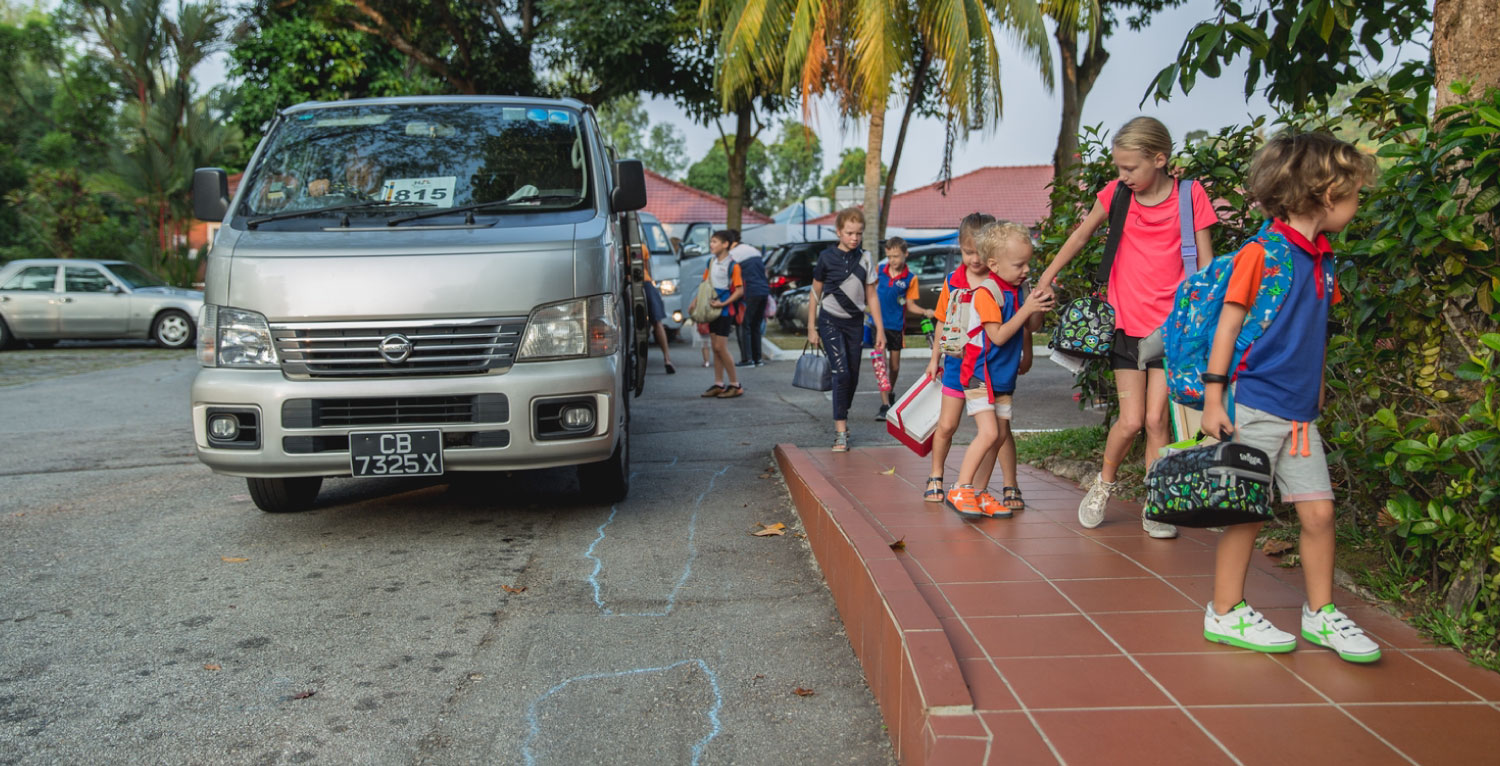 international primary school kids playing