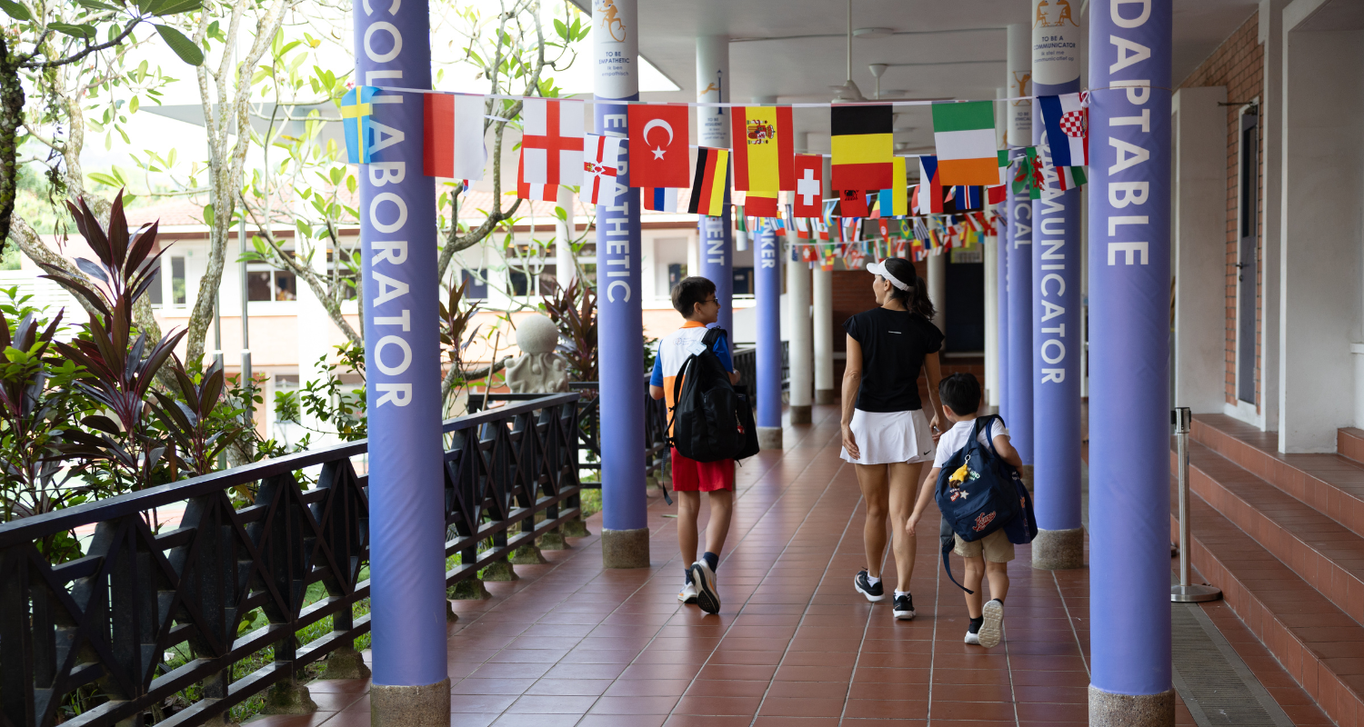 international primary school kids playing