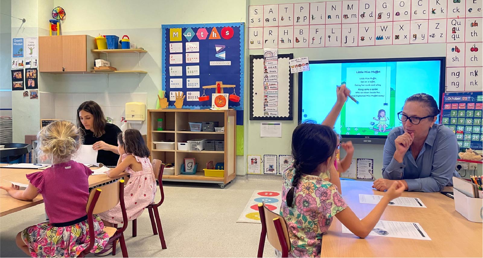 international primary school kids playing