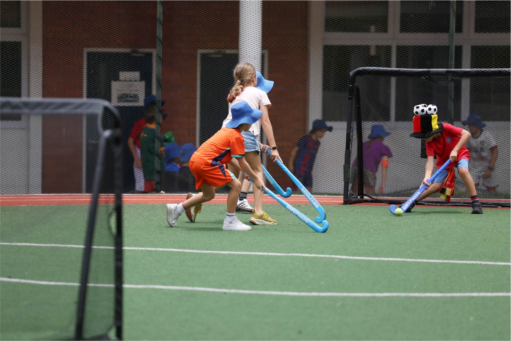 international primary school kids playing