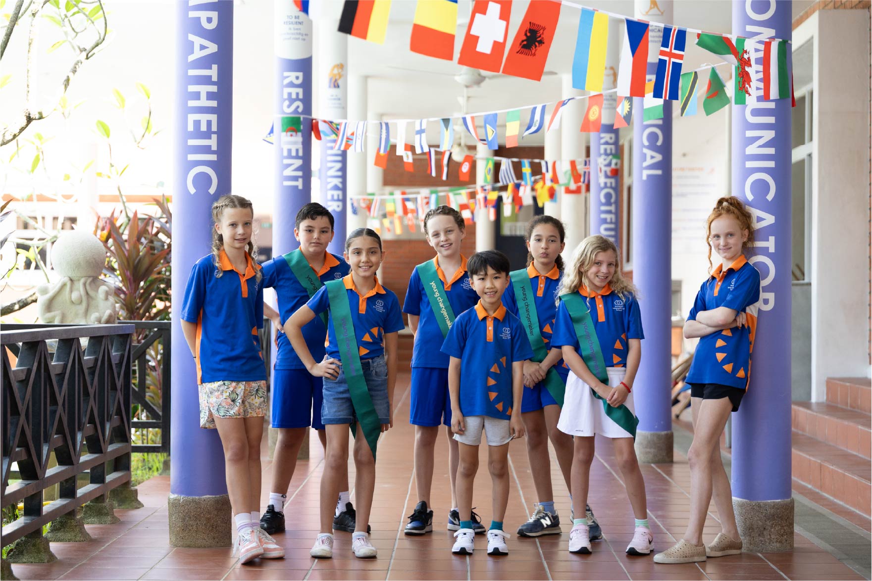 international primary school kids playing