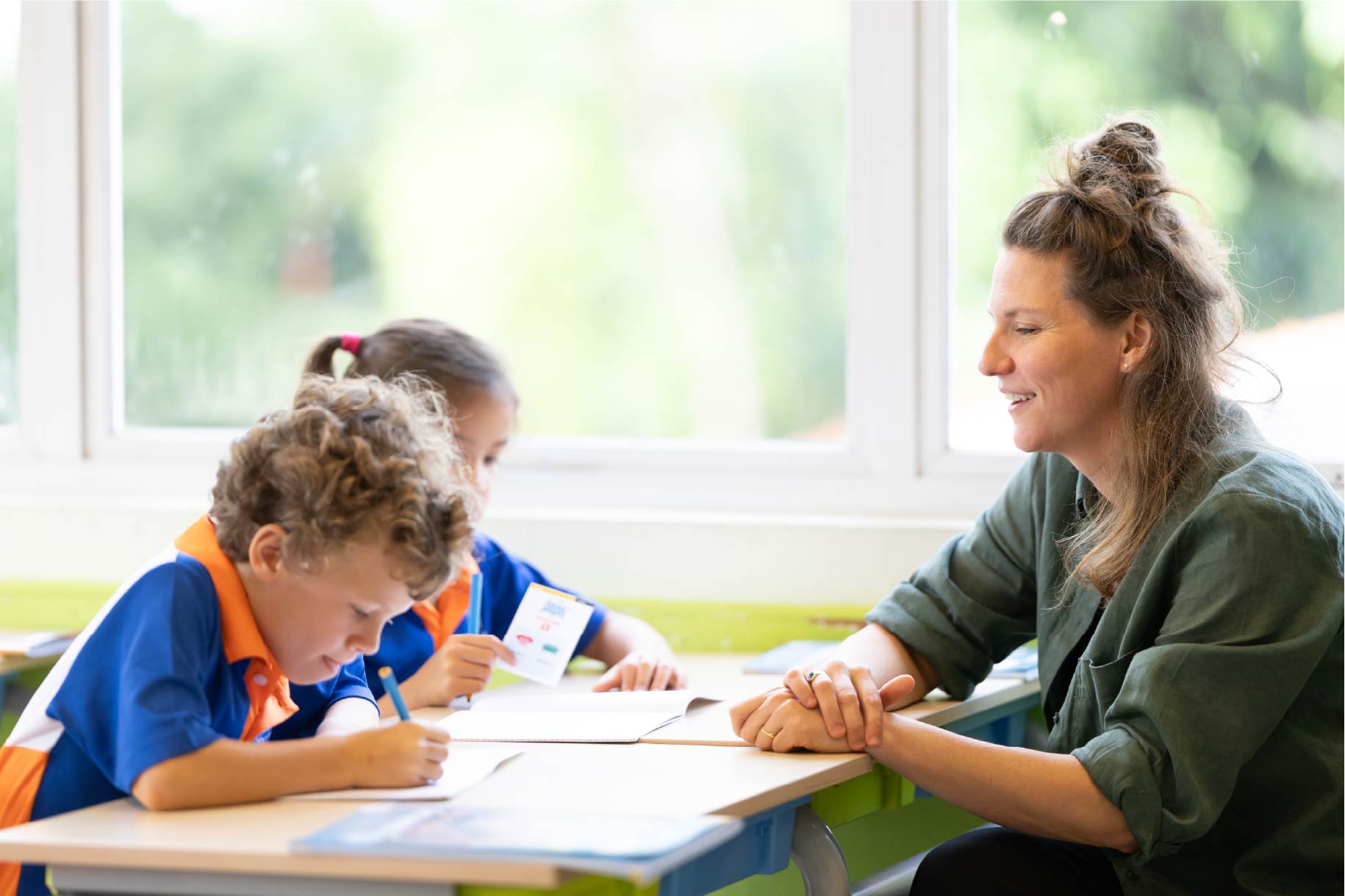 international primary school kids playing
