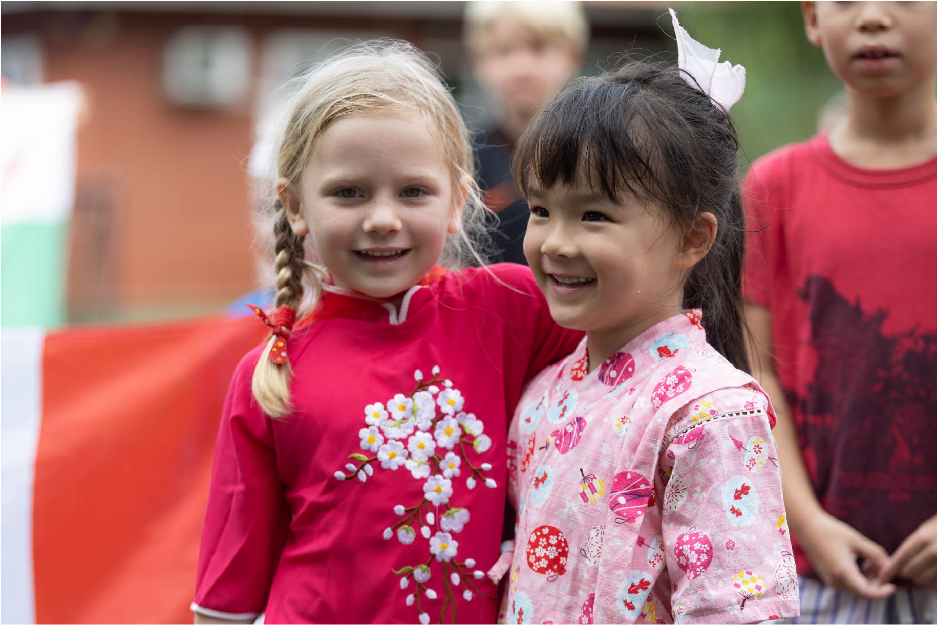 international primary school kids playing