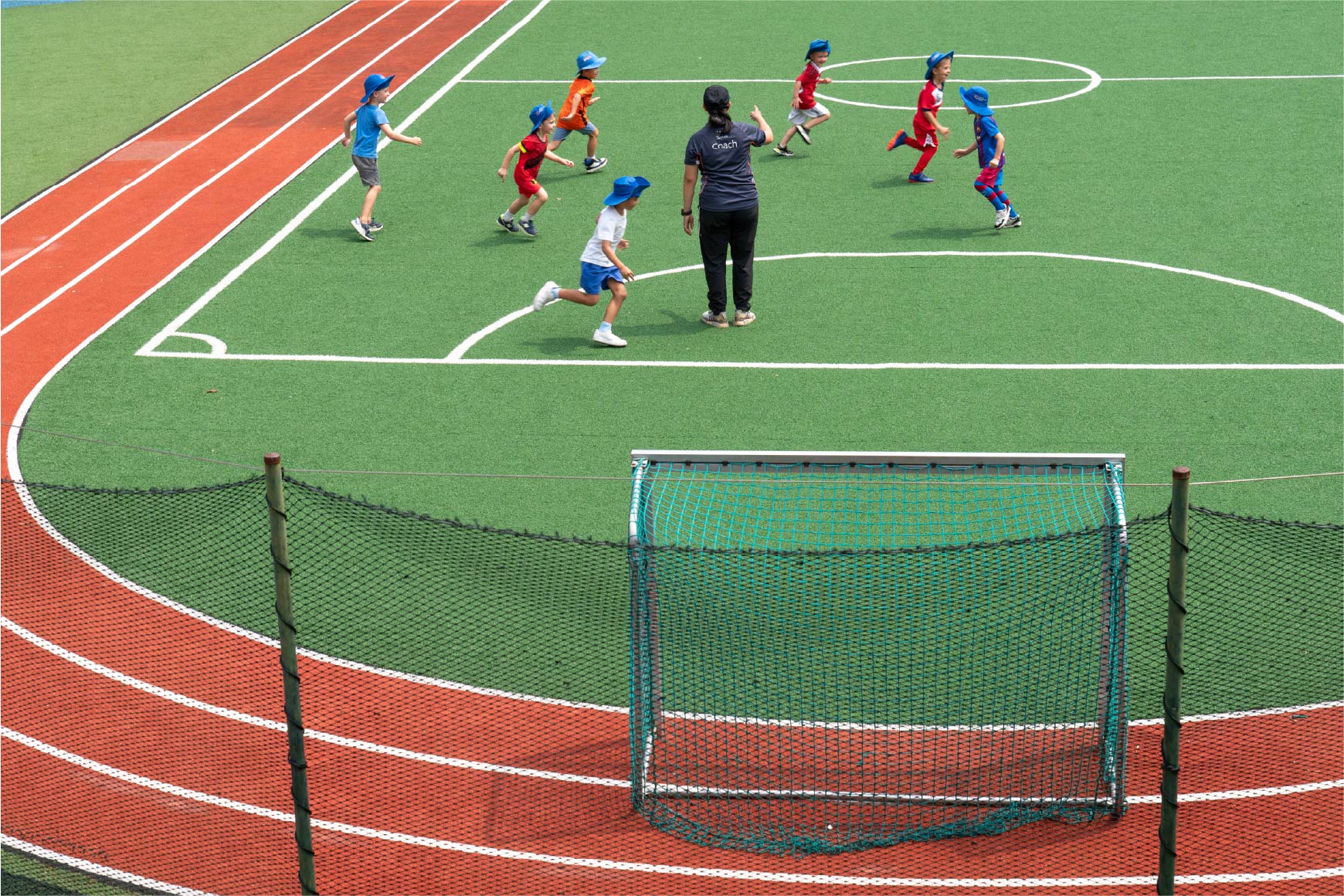 international primary school kids playing