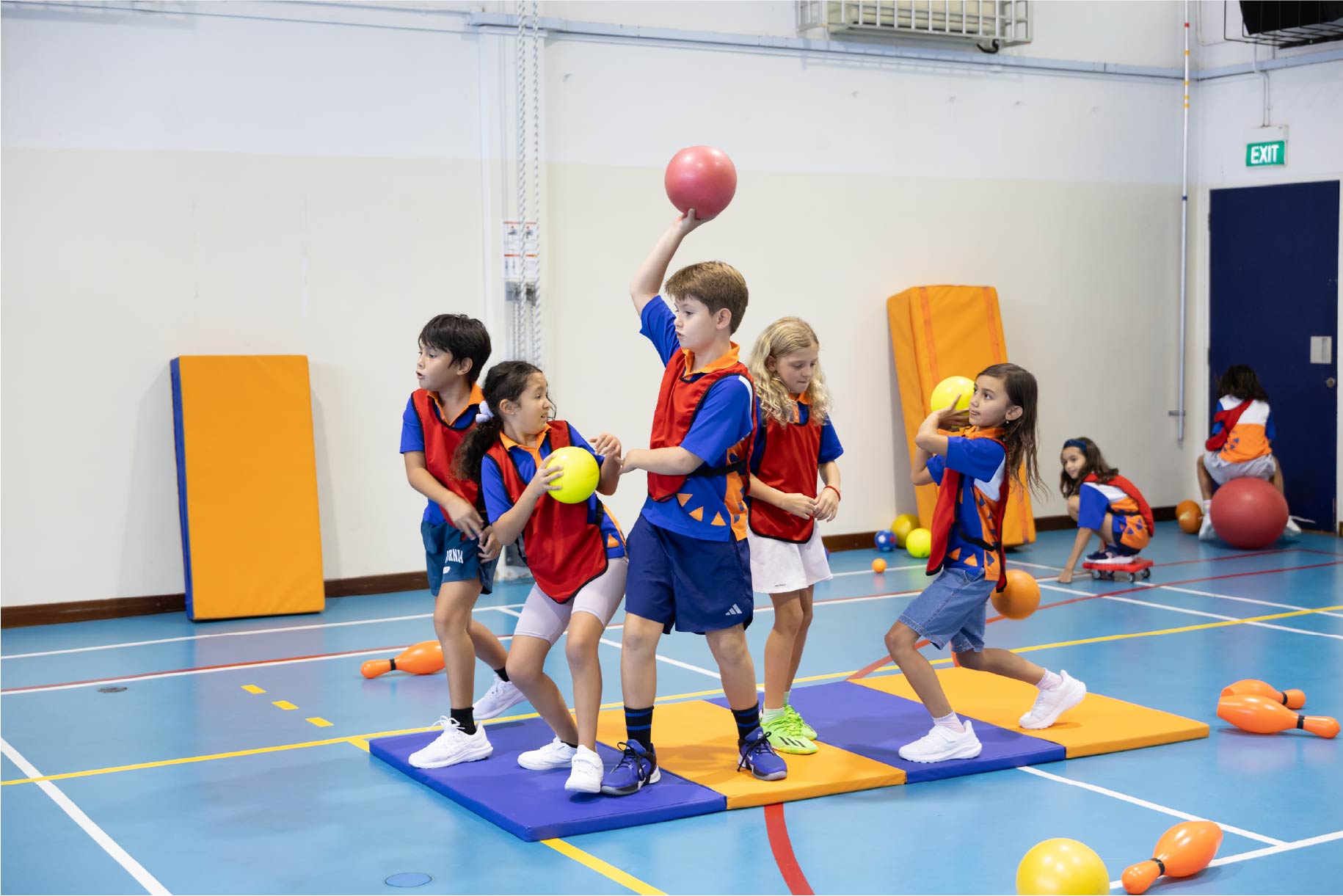 international primary school kids playing
