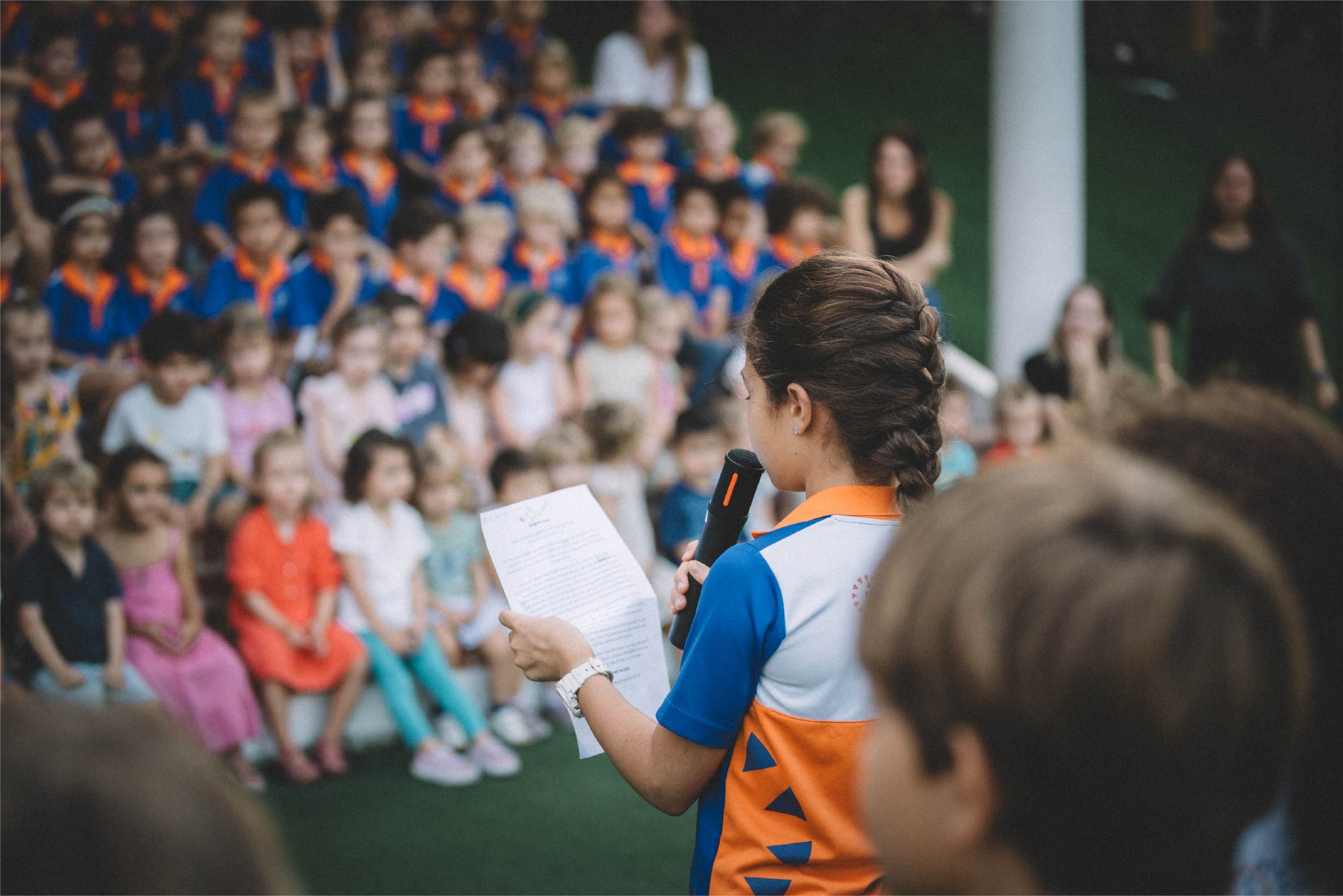 international primary school kids playing