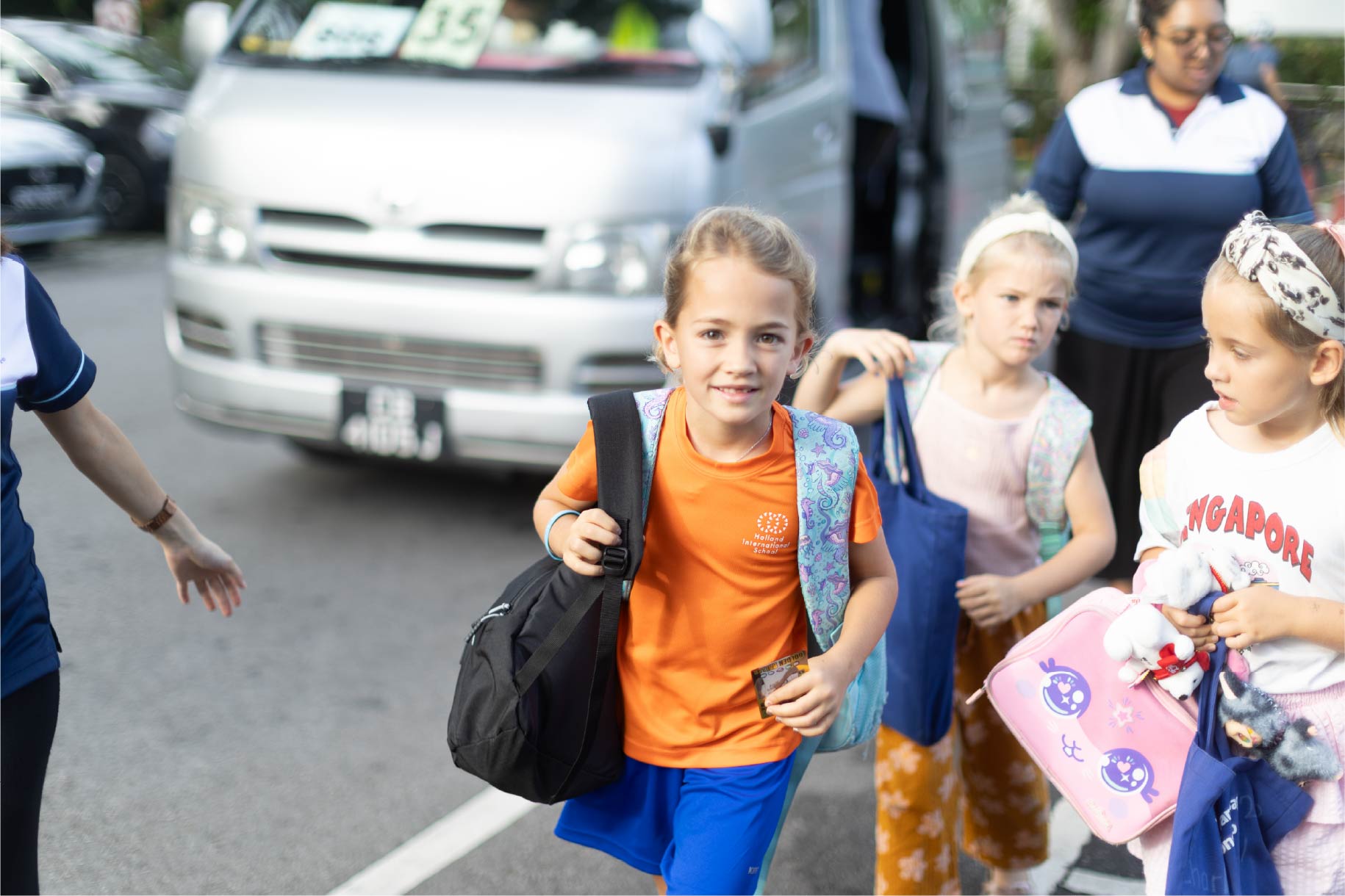 international primary school kids playing