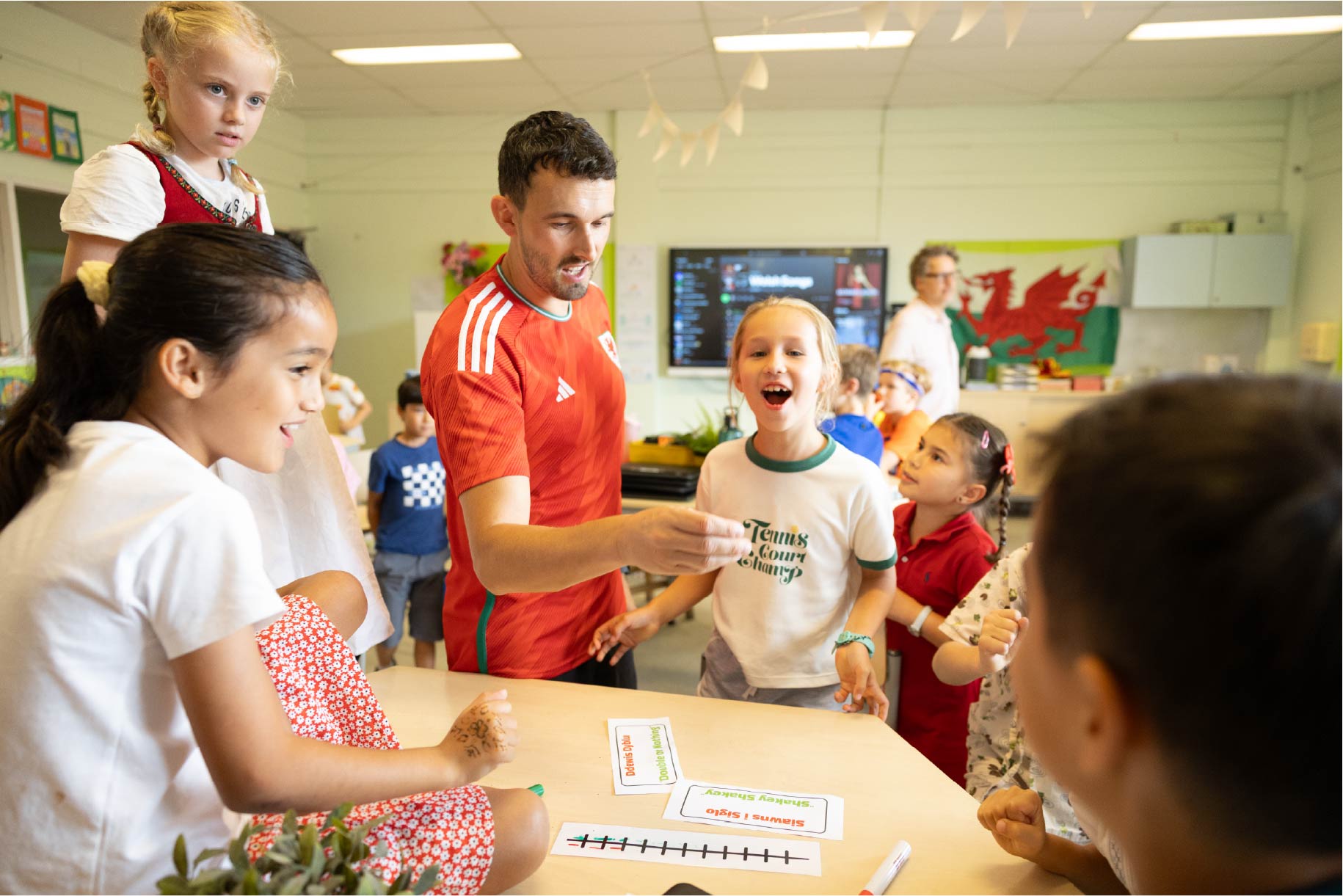 international primary school kids playing