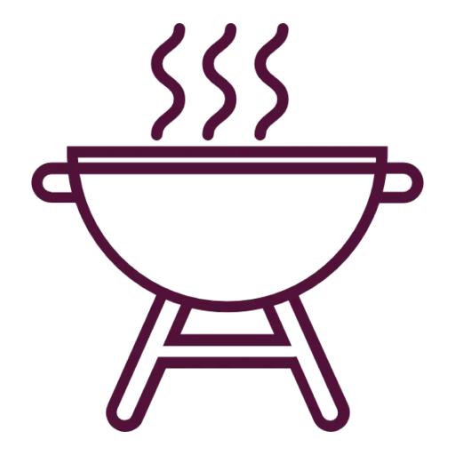 Ikona grilu s parou.