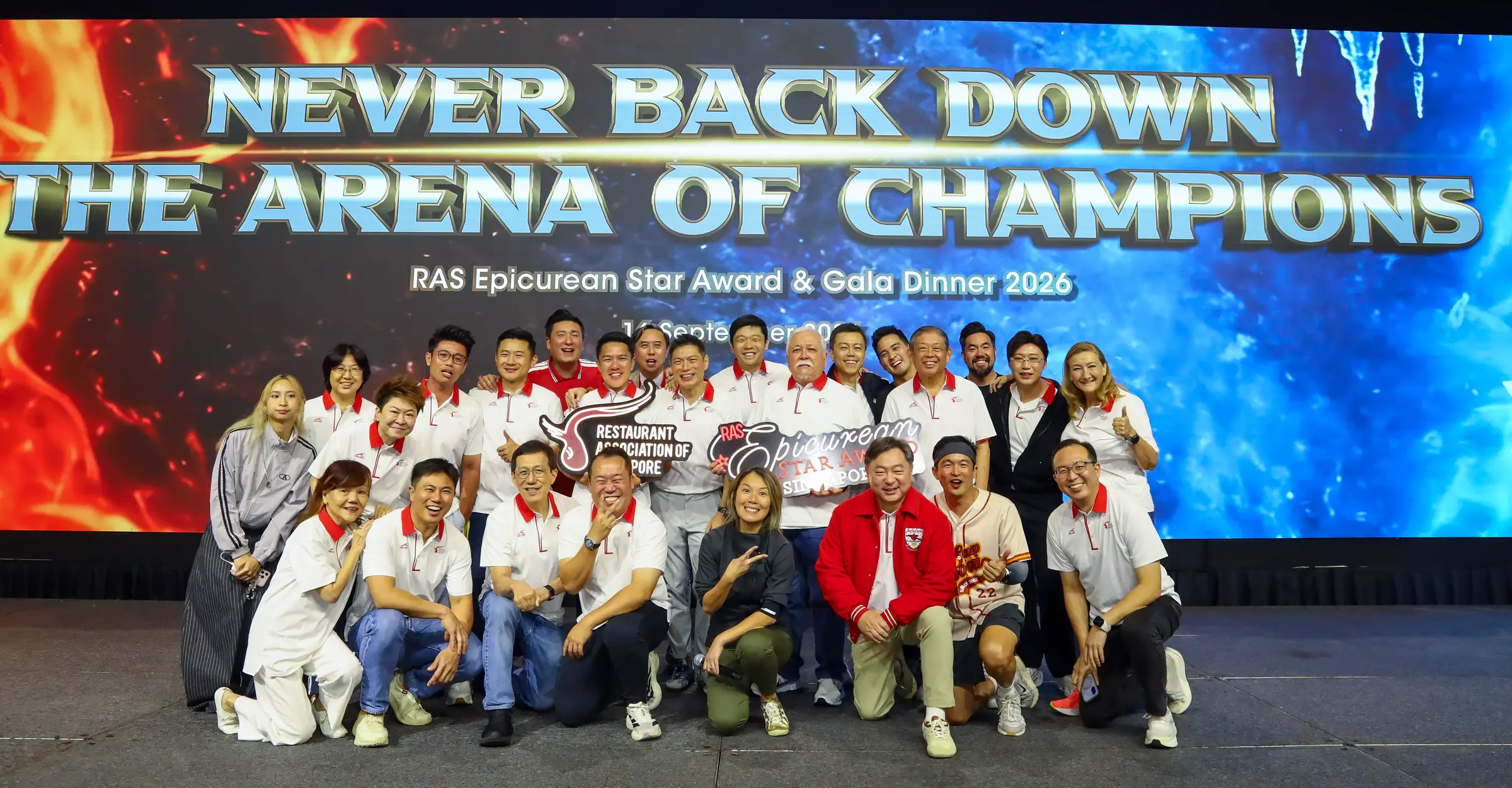The RAS committee and team on stage at the Epicurean Star Award and Gala Dinner 2026