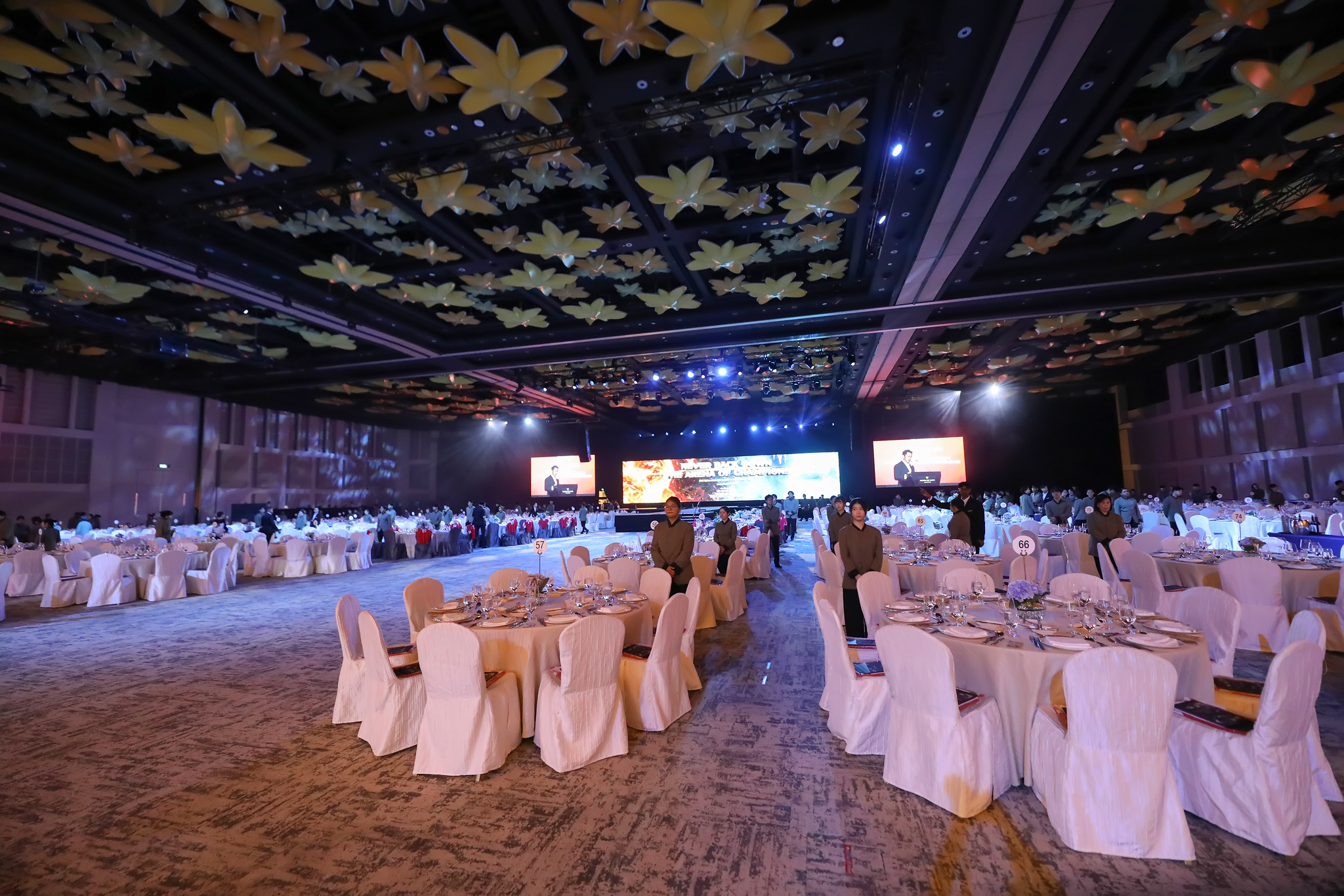 The ballroom dressed and ready before doors opened at Epicurean 2026
