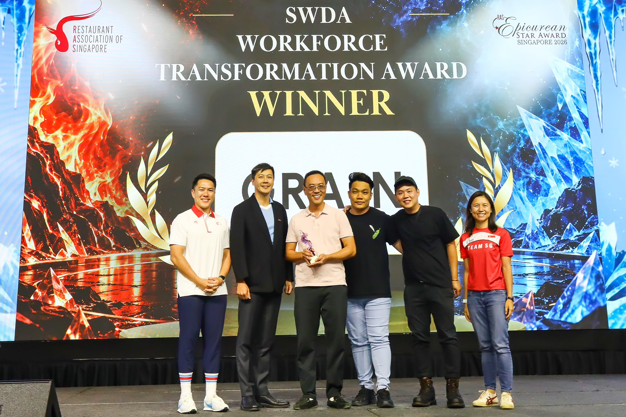 Winners of the SWDA Workforce Transformation Award on stage