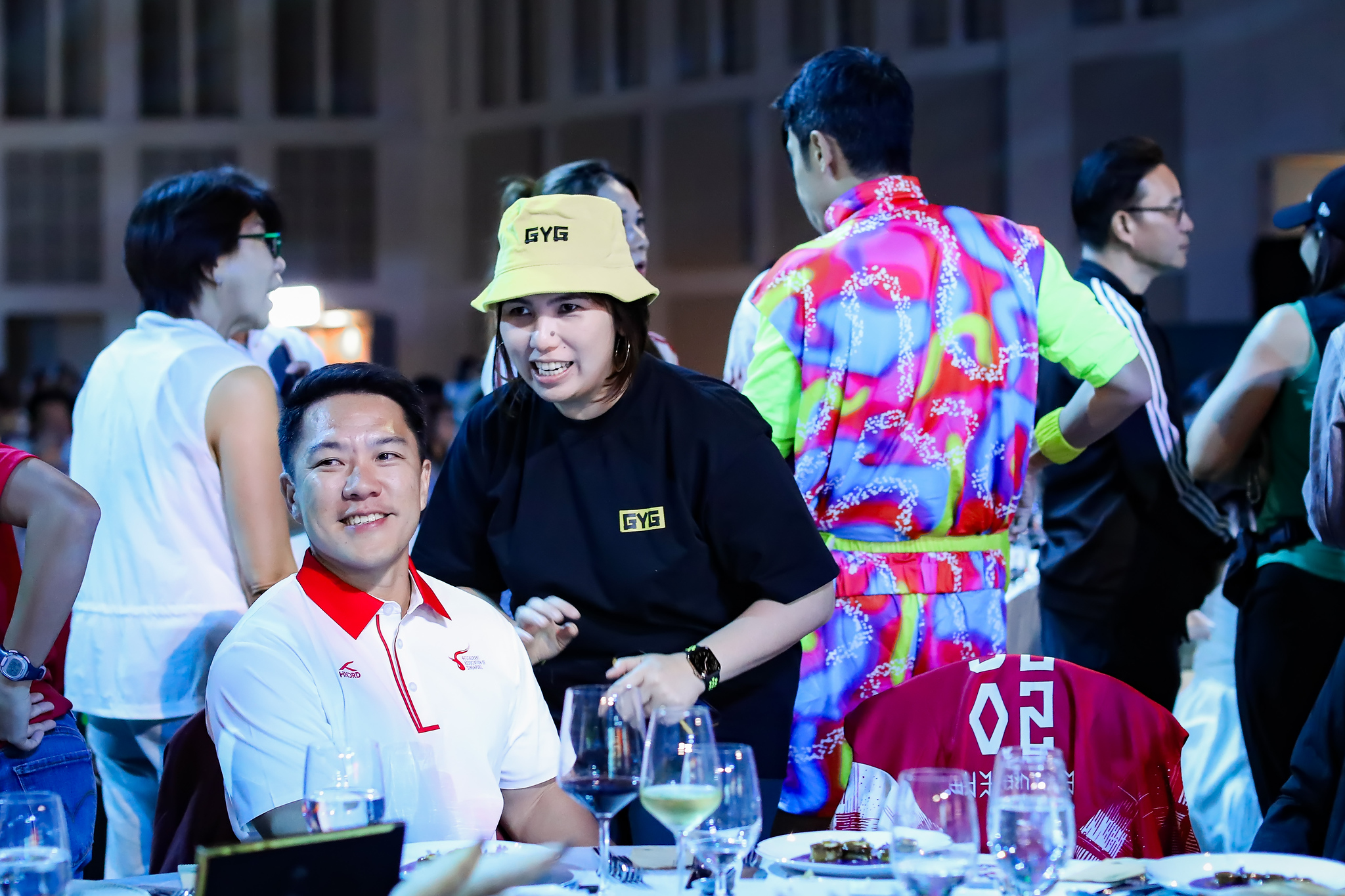 Laughter around the dinner tables