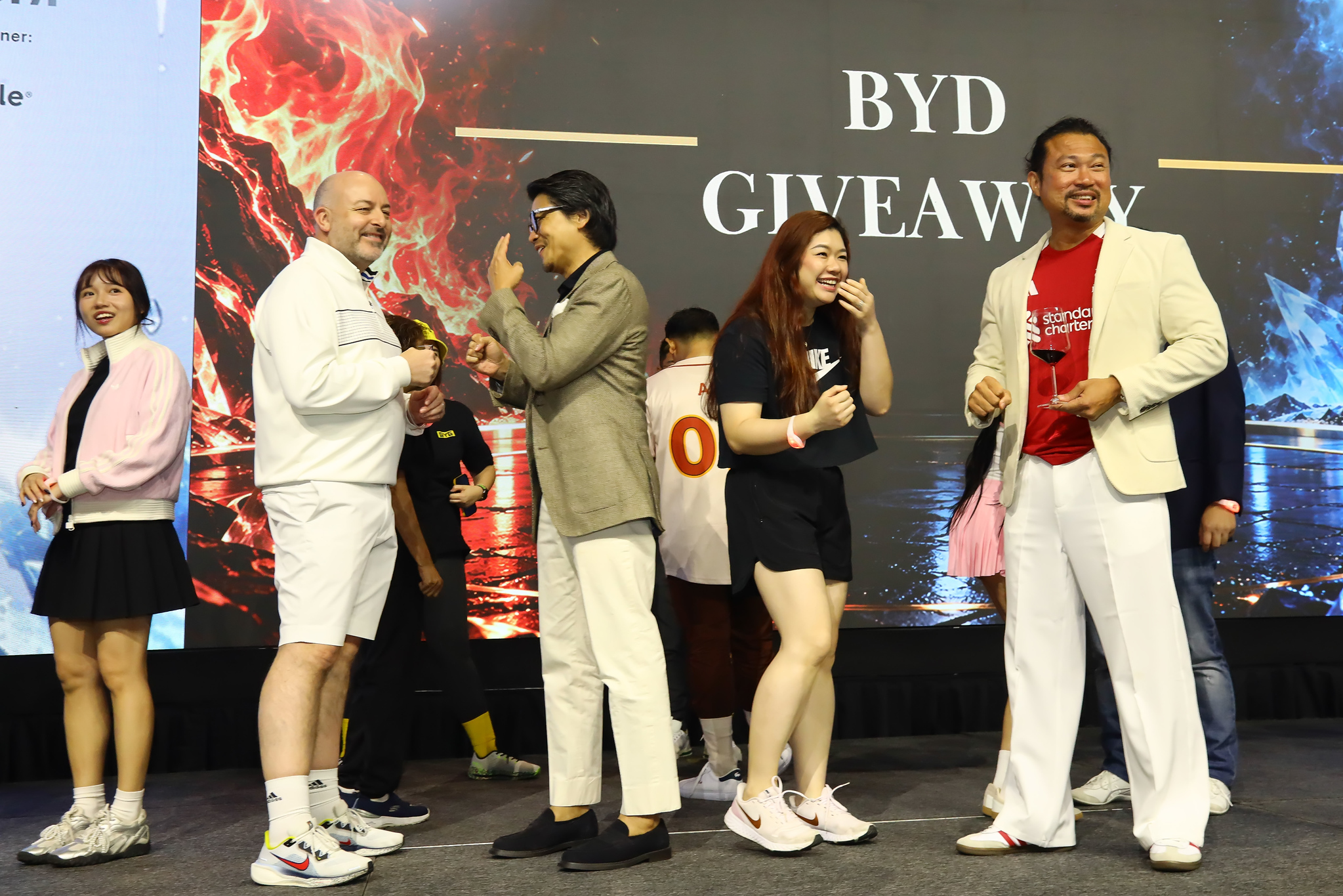 The BYD giveaway on stage