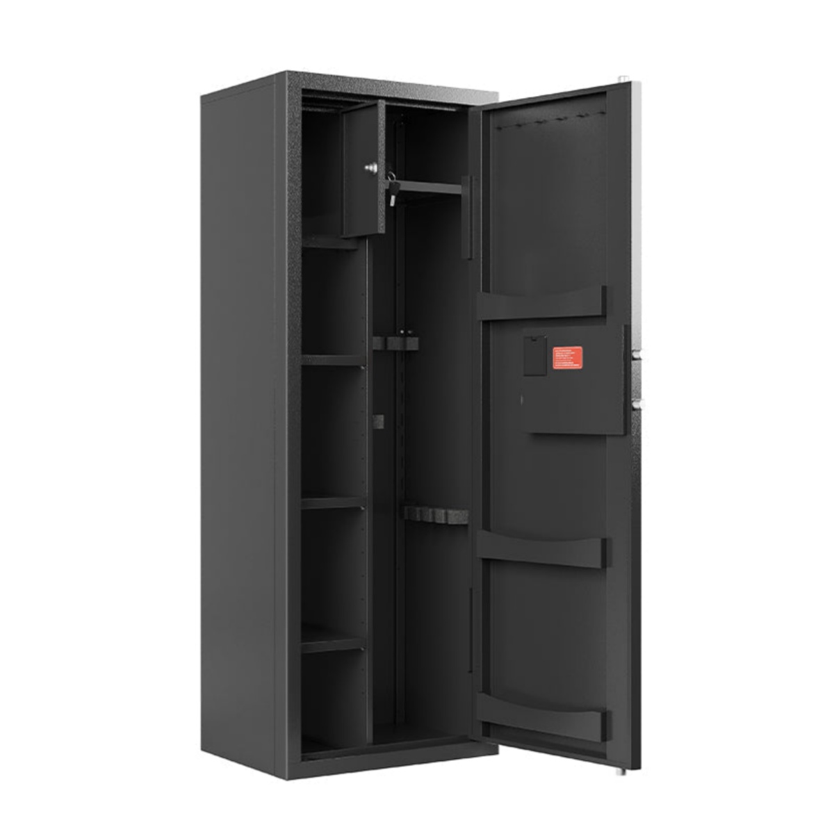 Compact knock-down gun safe optimized for limited spaces and efficient flat-pack packaging