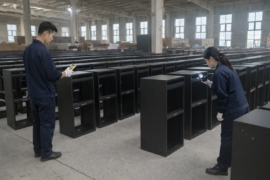 quality inspection for bulk metal cabinet production