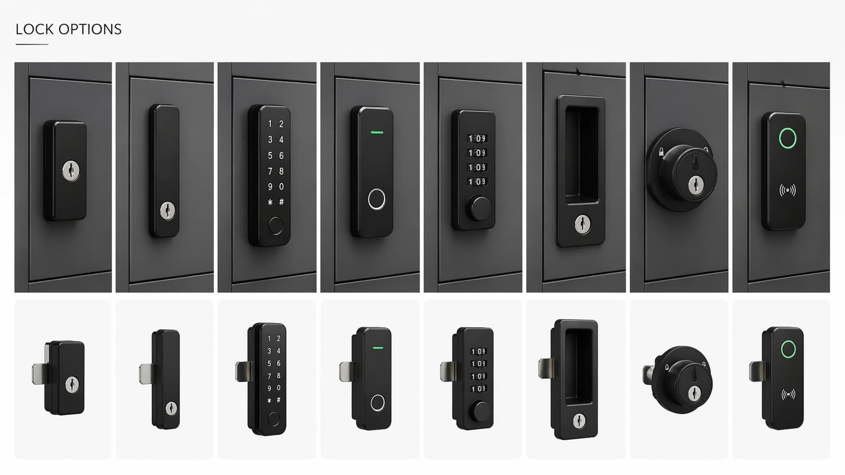 Parcel delivery box lock options for OEM customization