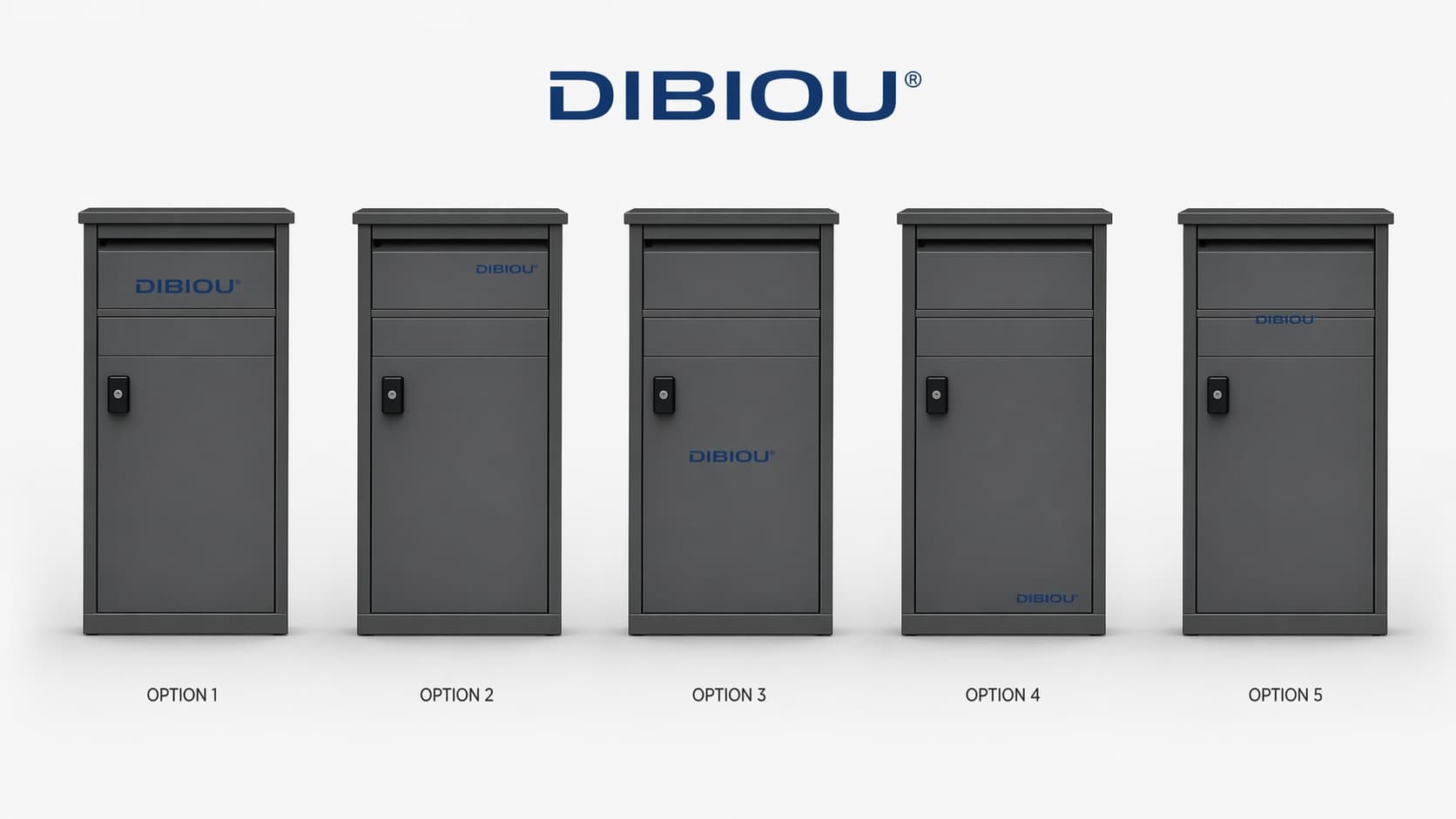 Private label logo placement on parcel delivery box front panel
