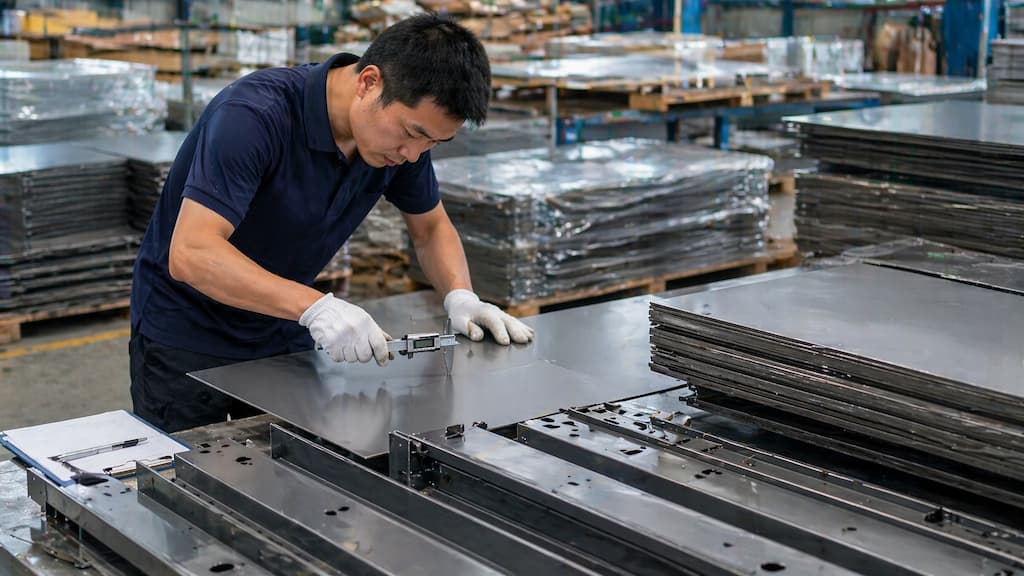 Incoming material check for steel parcel delivery box manufacturing