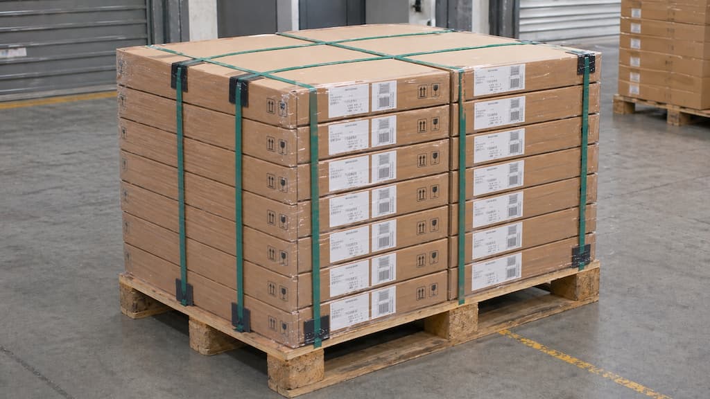 Parcel delivery box packaging for export shipment and B2B supply