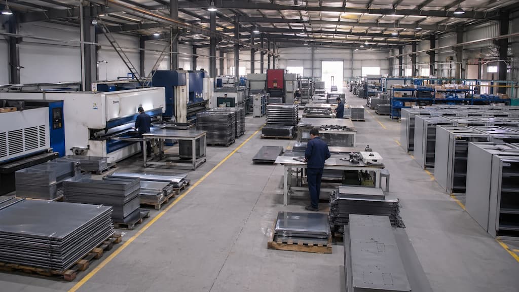 Factory overview for metal storage product manufacturing