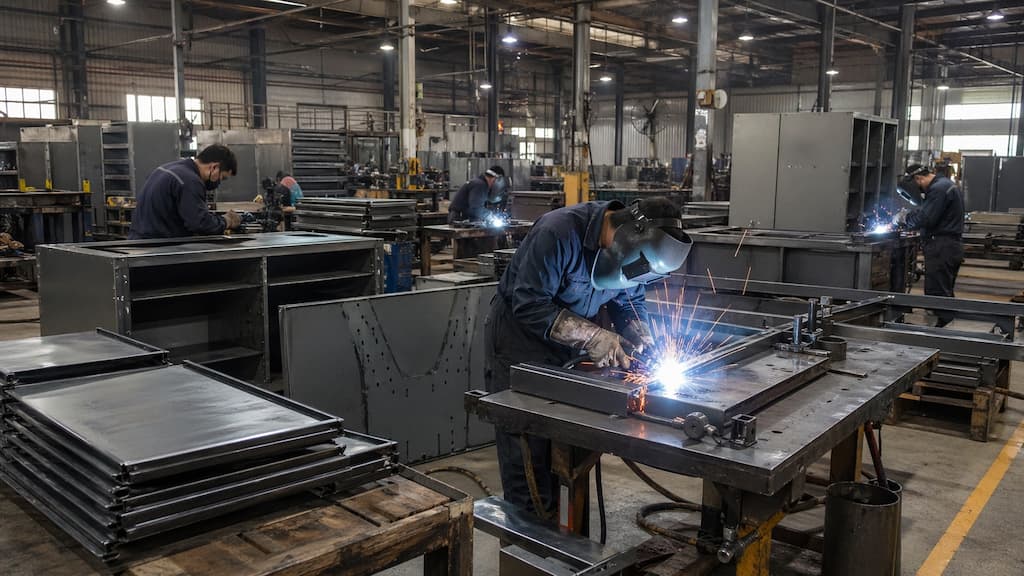 Metal fabrication and production process in a real factory environment