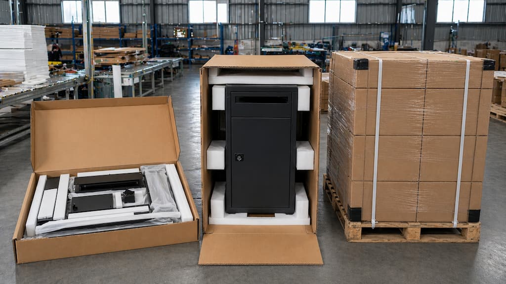Packaging options for parcel delivery boxes based on product structure and shipment needs