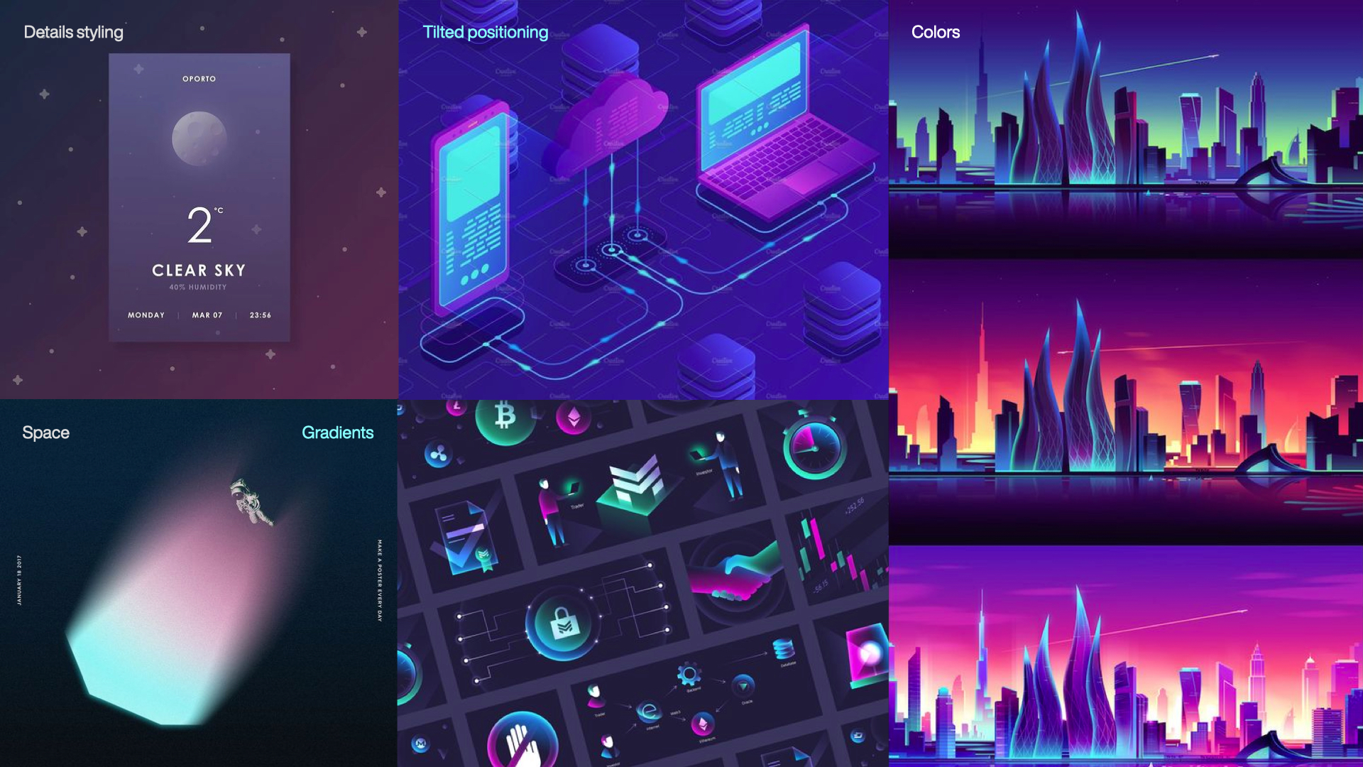 Reference graphics for "Deep Sweetness" design direction