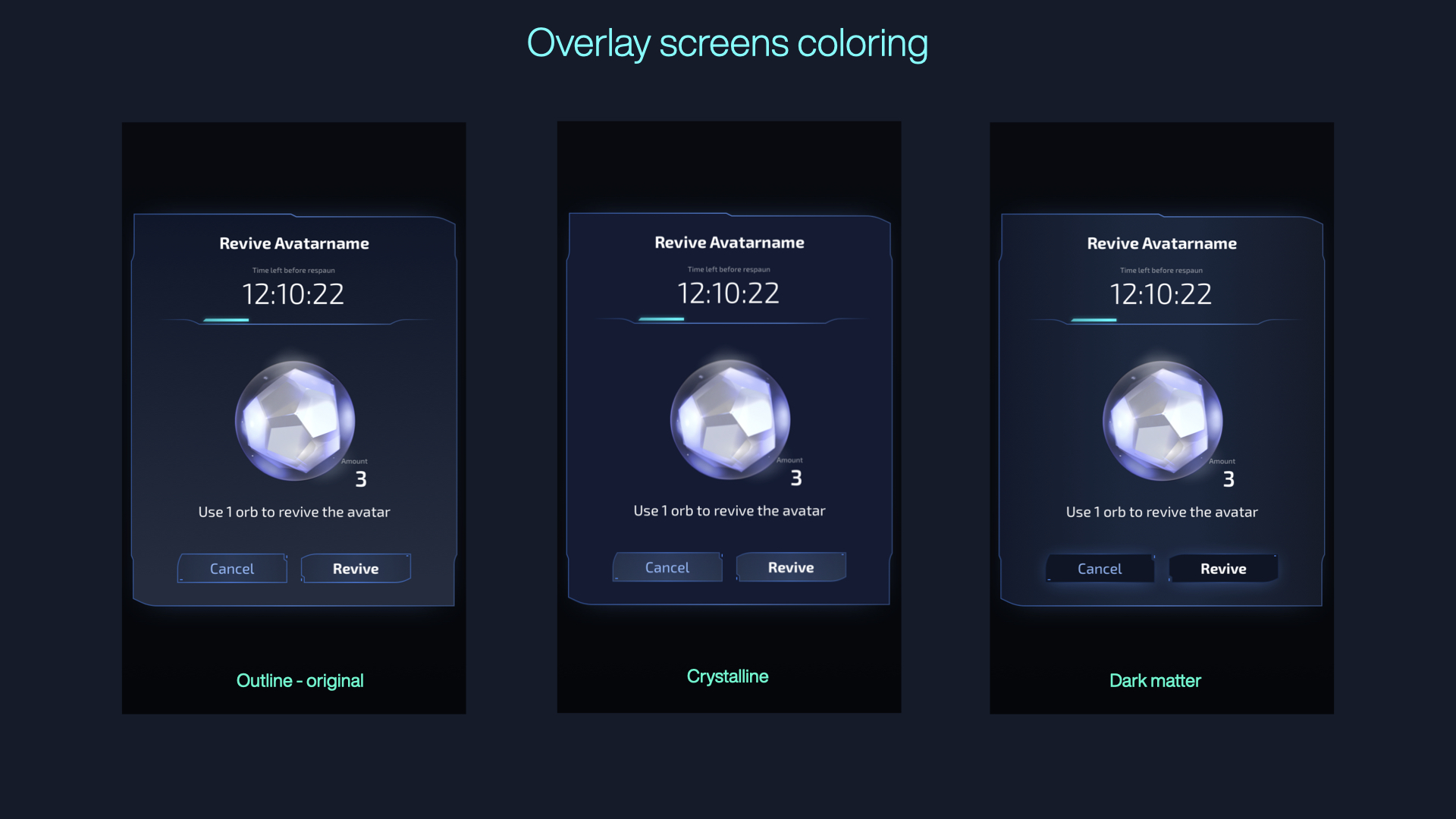 Advanced graphic design variations for overlays
